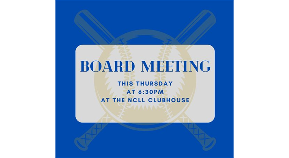 BOARD MEETING THIS THURSDAY @ 6:30PM